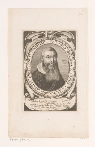 Portret van Fortunat Sprecher von Bernegg by Conrad Meyer, print, 1672-1689