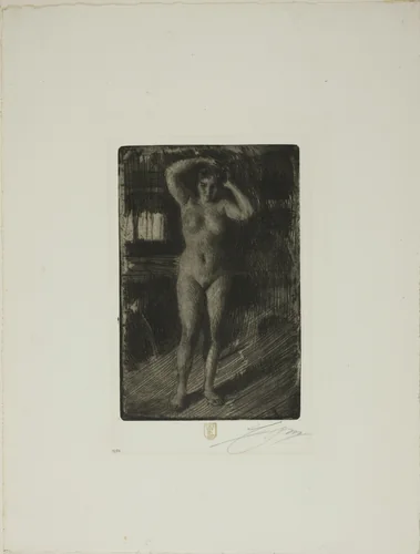 Anna Doing Her Hair by Anders Zorn, print, 1906