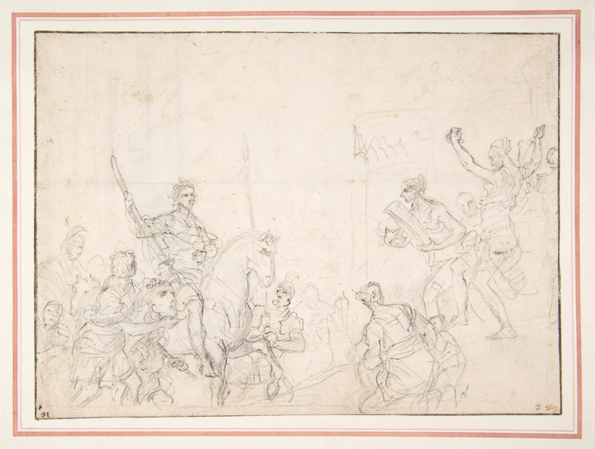 The Triumph of David by Francesco Solimena, drawing, 1657-1747