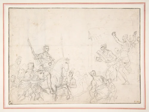 The Triumph of David by Francesco Solimena, drawing, 1657-1747