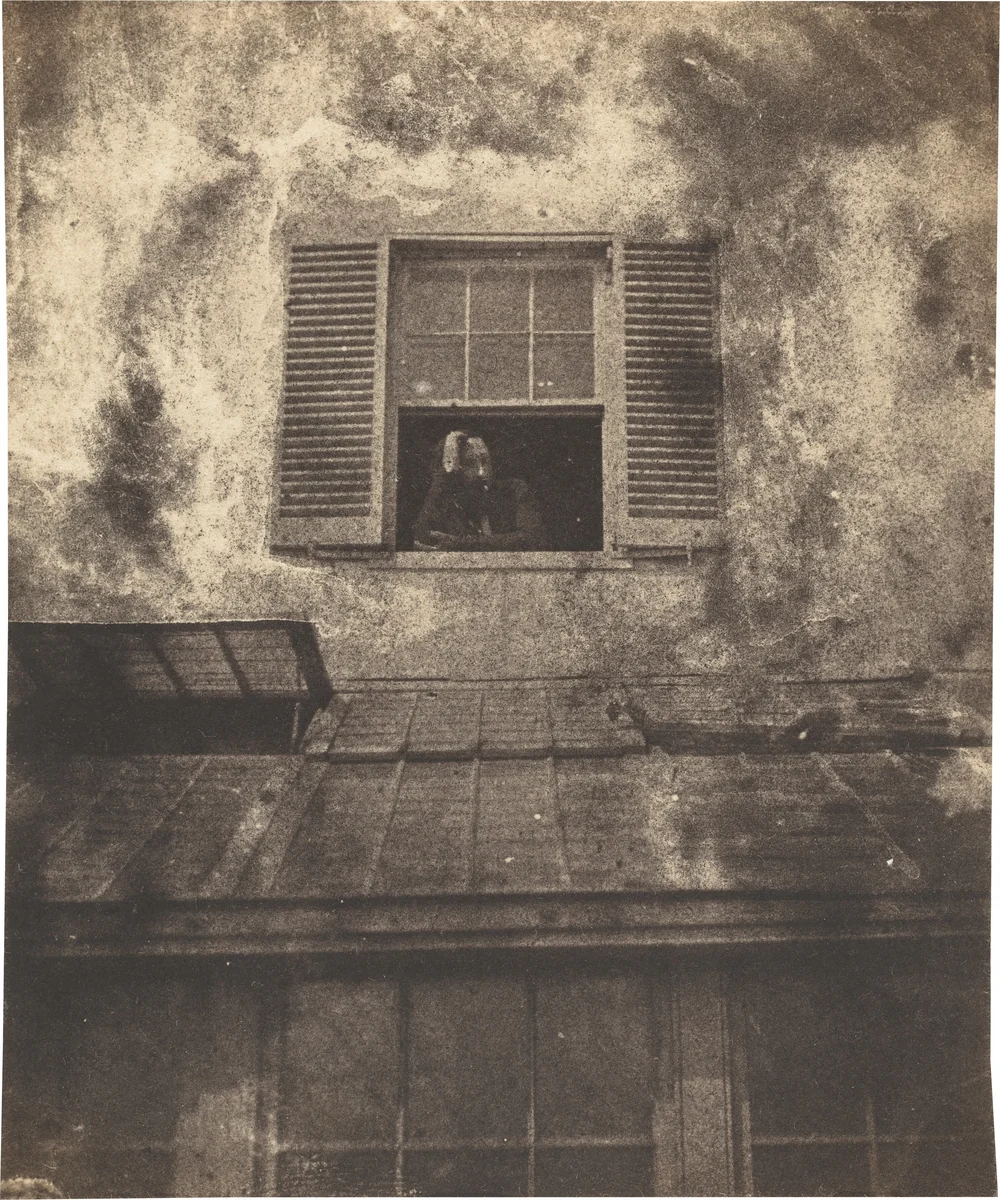 Auguste Vacquerie at a Window, Marine Terrace by Auguste Vacquerie; Charles-Victor Hugo, photograph, 1853