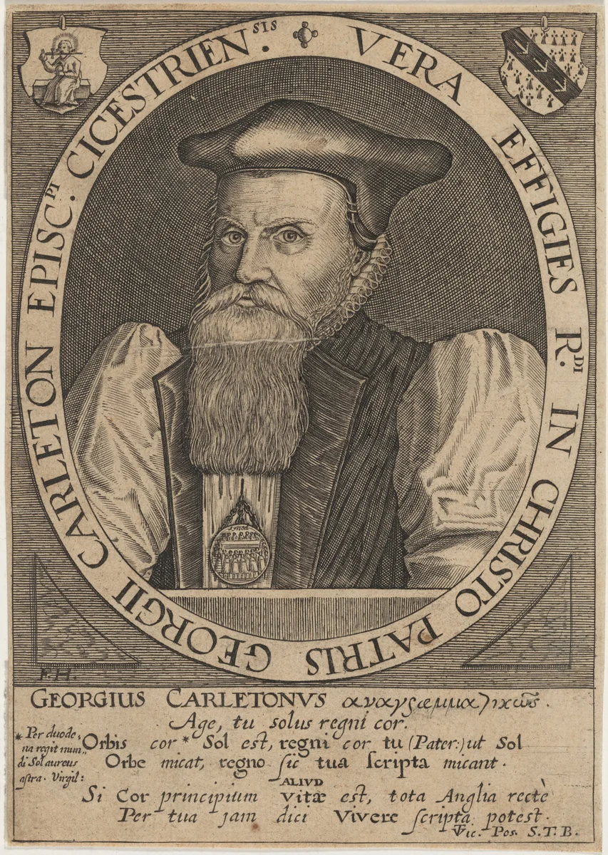 George Carleton, Bishop of Cheschester by Frederik van Hulsen, print, 1580-1660