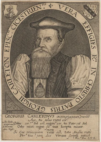 George Carleton, Bishop of Cheschester by Frederik van Hulsen, print, 1580-1660