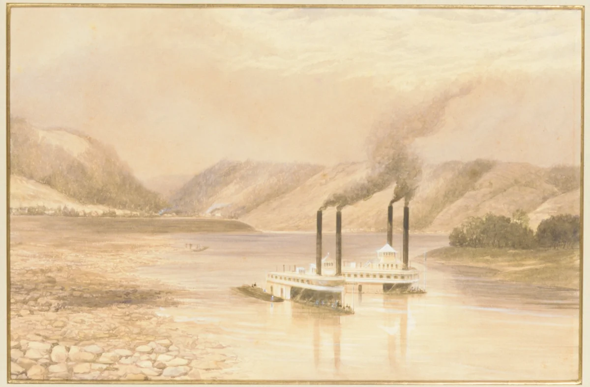 The Ohio River near Wheeling, West Virginia by Lefevre James Cranstone, artwork, 1859-1860
