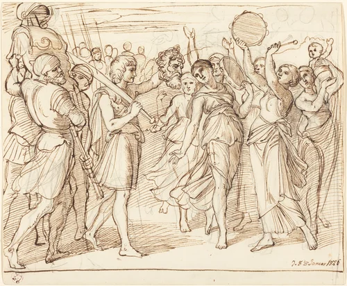 The Triumph of David by Julius Schnorr von Carolsfeld, drawing, 1826