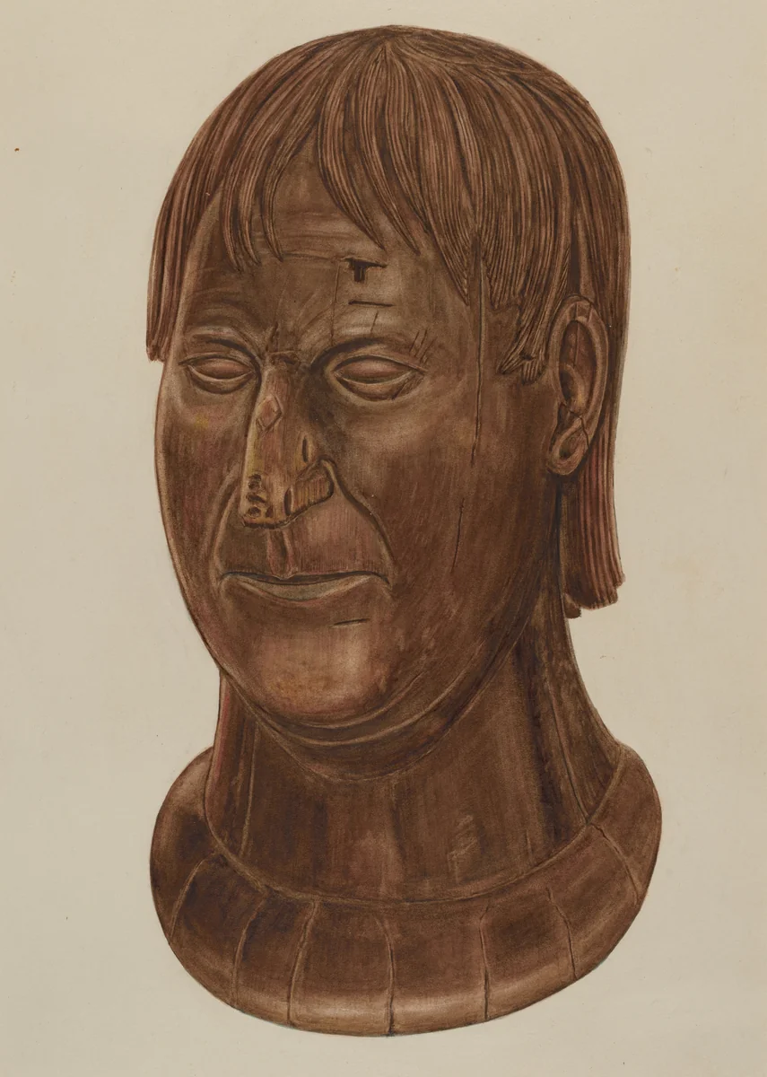 Bust of P.J. Landry by Al Curry, index of american design, 1937