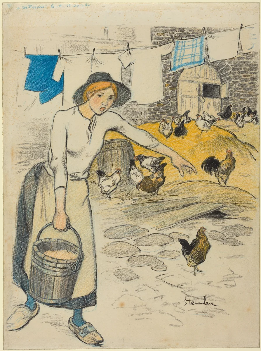 Fille de Ferme by Théophile Alexandre Steinlen, drawing, 1896
