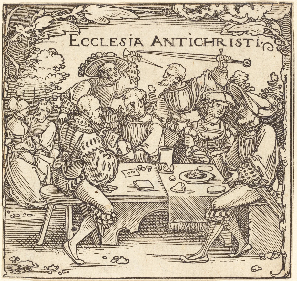 Ecclesia Antichristi by Sebald Beham, print, 1530
