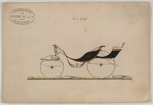 Victoria/Phaeton #485 by Brewster & Co., drawing, 1855-1865