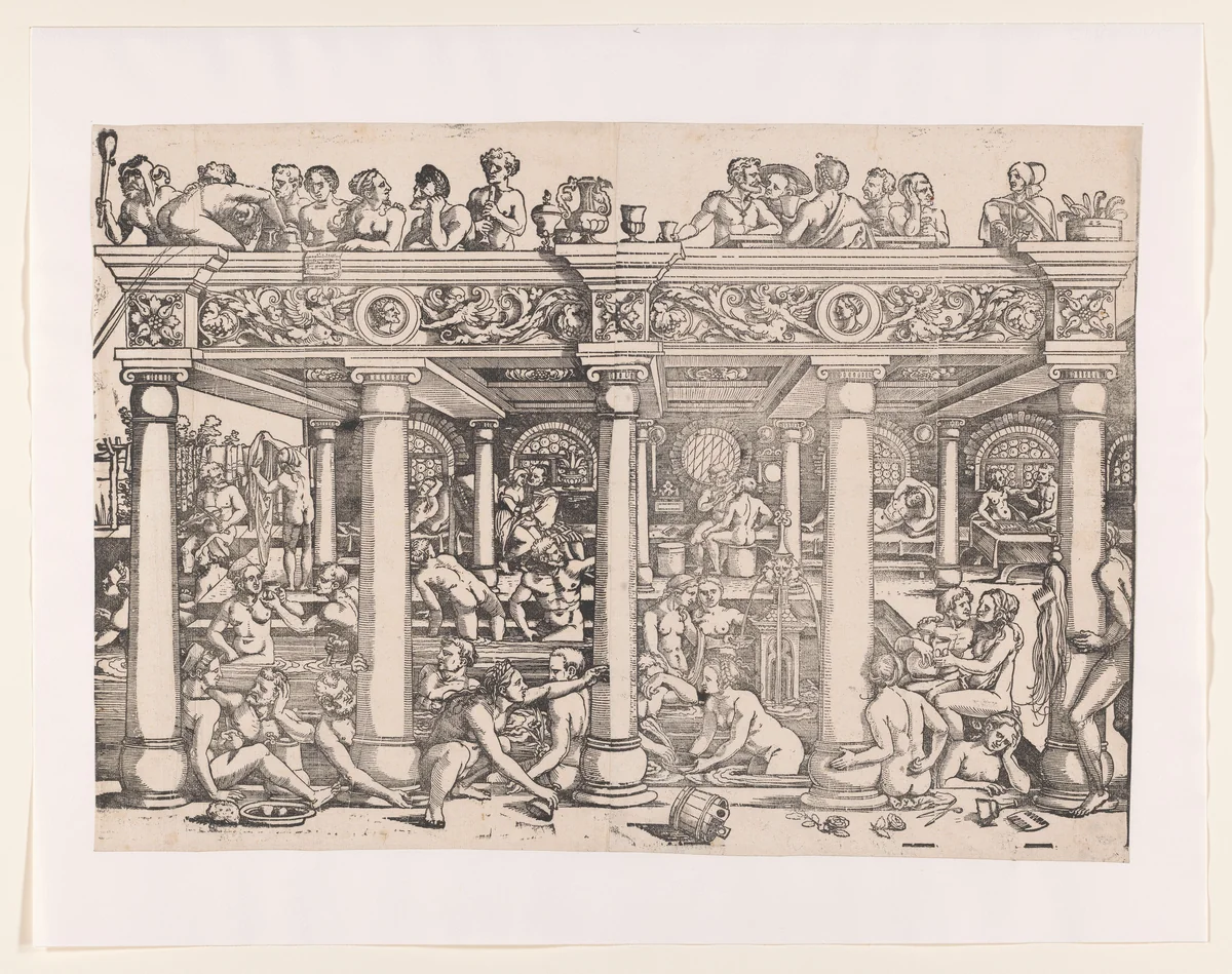 Fontein van de jeugd (rechterdeel) by anonymous, print, 1510-1550
