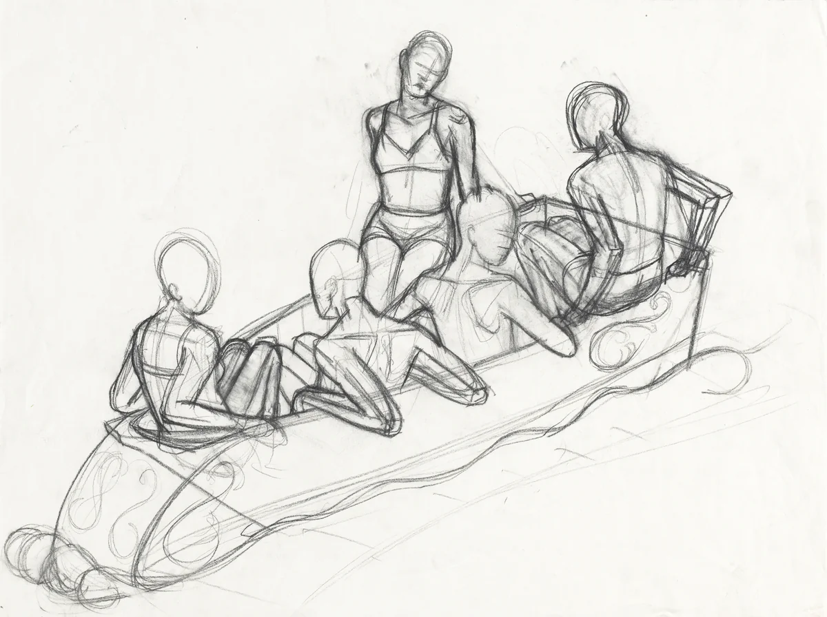 Final study for "Great America" by Kerry James Marshall, drawing, 1989-1999