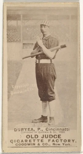 James Newton "Jesse" Duryea, Pitcher, Cincinnati, from the Old Judge series (N172) for Old Judge Cigarettes by Goodwin & Company, photograph, 1888-1889