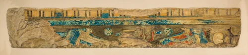 Relief Fragment, Pyramid Temple of Amenemhat I by Grace Luther, artwork, -1981