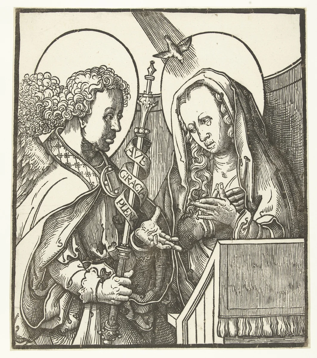 Annunciatie by Unknown, print, 1513-1517