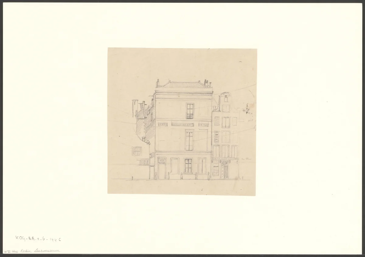 Gevel van Rokin 102 by anonymous, drawing, 1800-1950