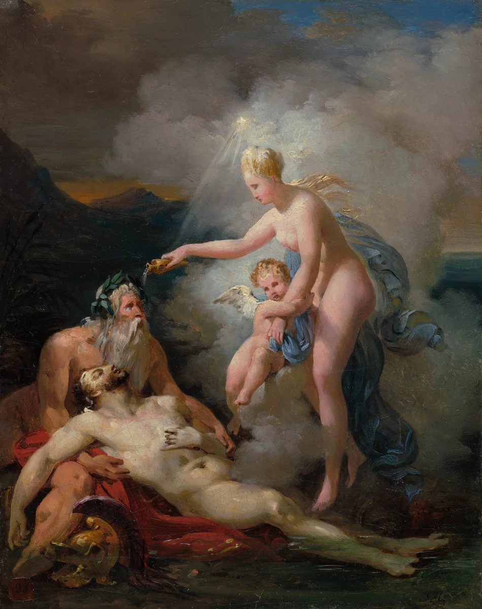 Venus Healing Aeneas by Merry Joseph Blondel, painting, 1815-1825