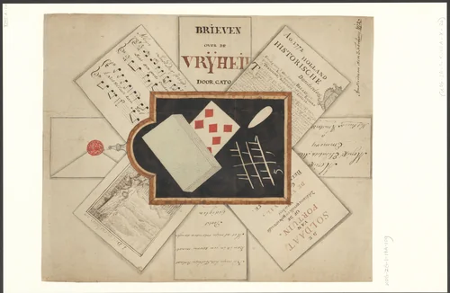 Schijnbedrieger met speelkaarten en een lei by anonymous, drawing, 1772