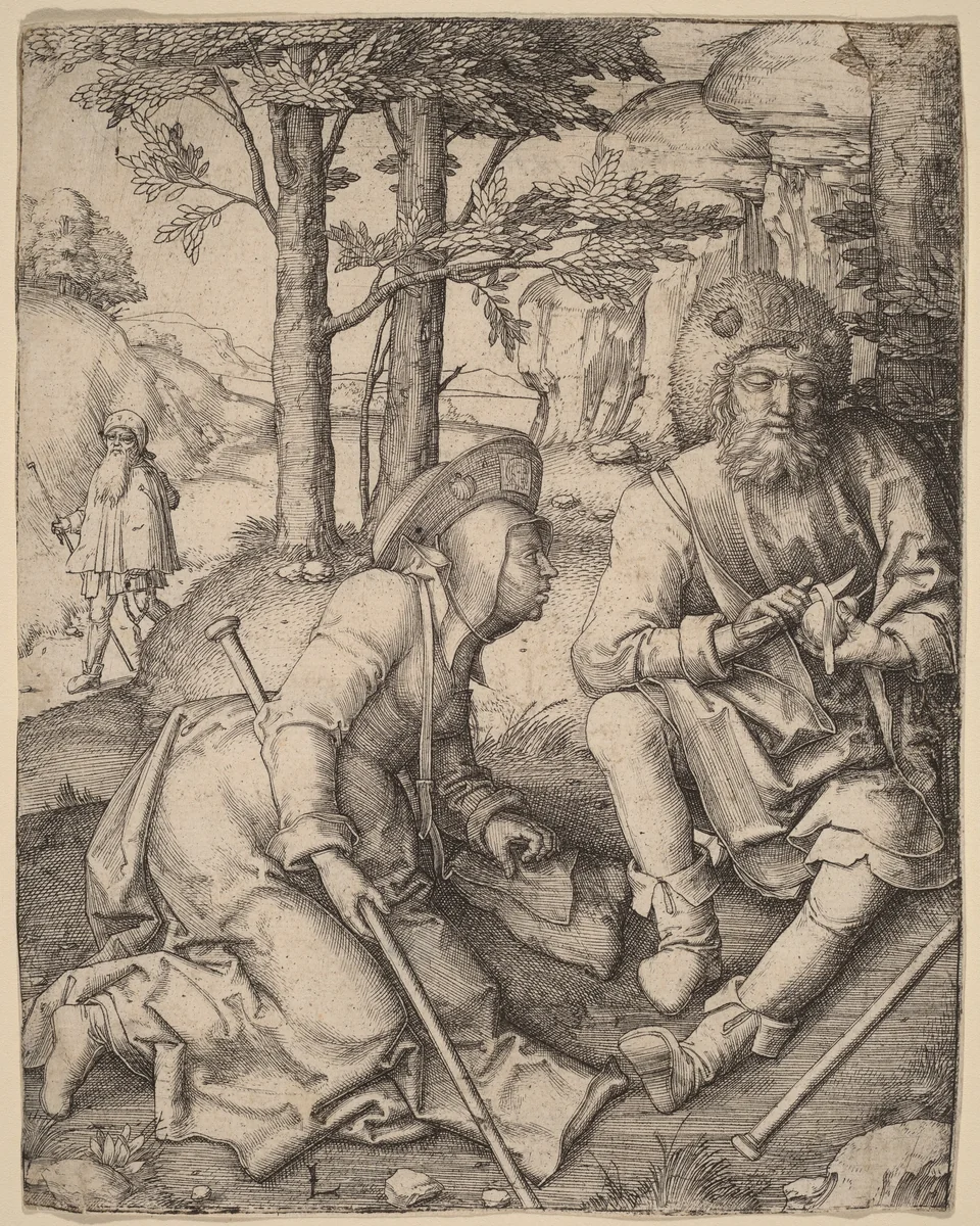 The Pilgrims by Lucas van Leyden, print, 1508