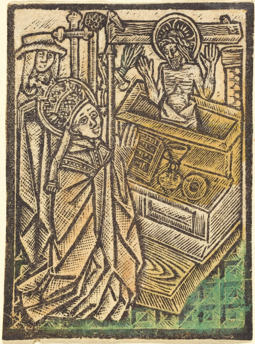 Saint Gregory by Master of the Aachen Madonna, print, 1480