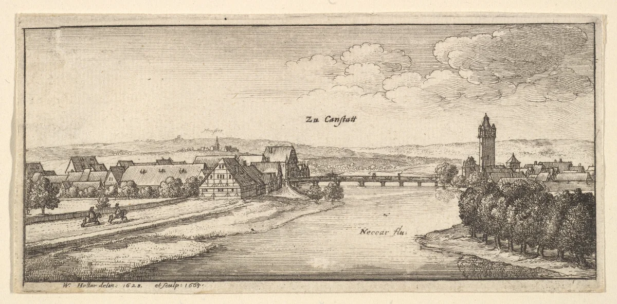 Cannstadt, from "German Views" by Wenceslaus Hollar, print, 1665
