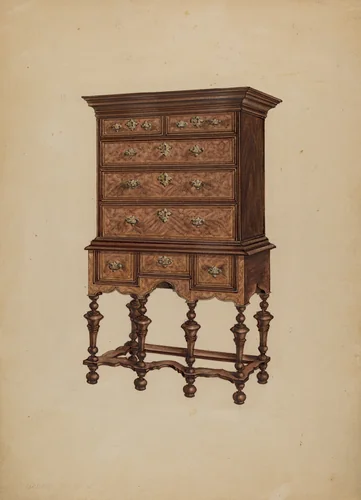 Highboy by Isadore Goldberg, index of american design, 1937