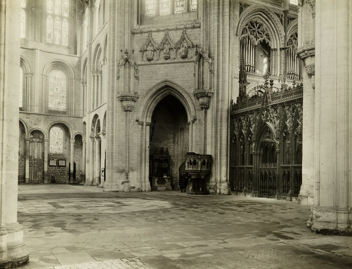 Ely Cathedral: Octagon from South Transept Chairs & Benches Removed by Frederick Evans, photograph, 1899