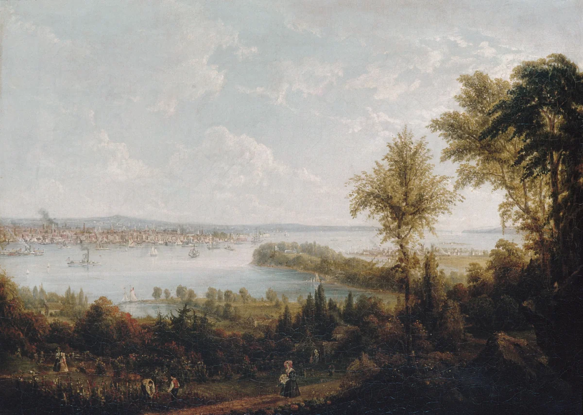 View of the Bay and City of New York from Weehawken by Robert Havell Jr., artwork, 1840