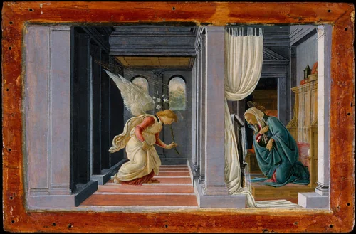 The Annunciation by Botticelli, painting, 1480-1495
