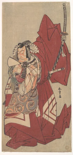 Kabuki Actor Ichikawa Danjūrō V in a Shibaraku (Stop Right There!) Role as Hannya no Gorō by Katsukawa Shunshô (勝川春章), print, 1776