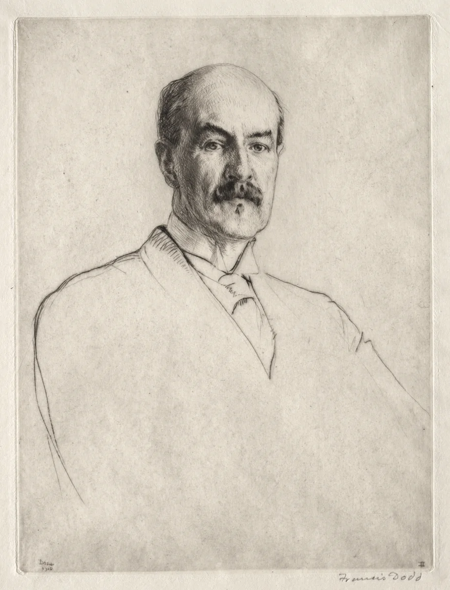 Professor Oliver Elton by Francis Dodd, print, 1916