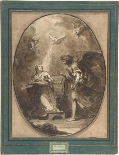 The Annunciation by Pietro Melchiorre Ferrari, drawing, 1735-1787