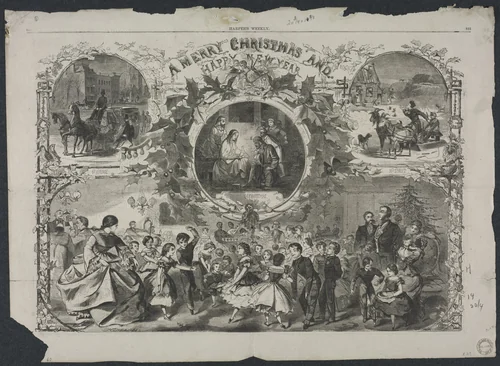 A Merry Christmas and a Happy New Year by Winslow Homer, print, 1859
