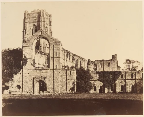 Fountains Abbey. General Western Front by Joseph Cundall, photograph, 1850-1859