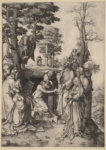 The Raising of Lazarus by Lucas van Leyden, print, 1508