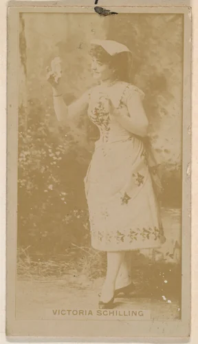 Victoria Schilling, from the Actresses series (N245) issued by Kinney Brothers to promote Sweet Caporal Cigarettes by Kinney Brothers Tobacco Company, photograph, 1890