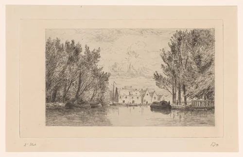 Gezicht op Crooswijk by Carel Nicolaas Storm van 's-Gravesande, print, 1880