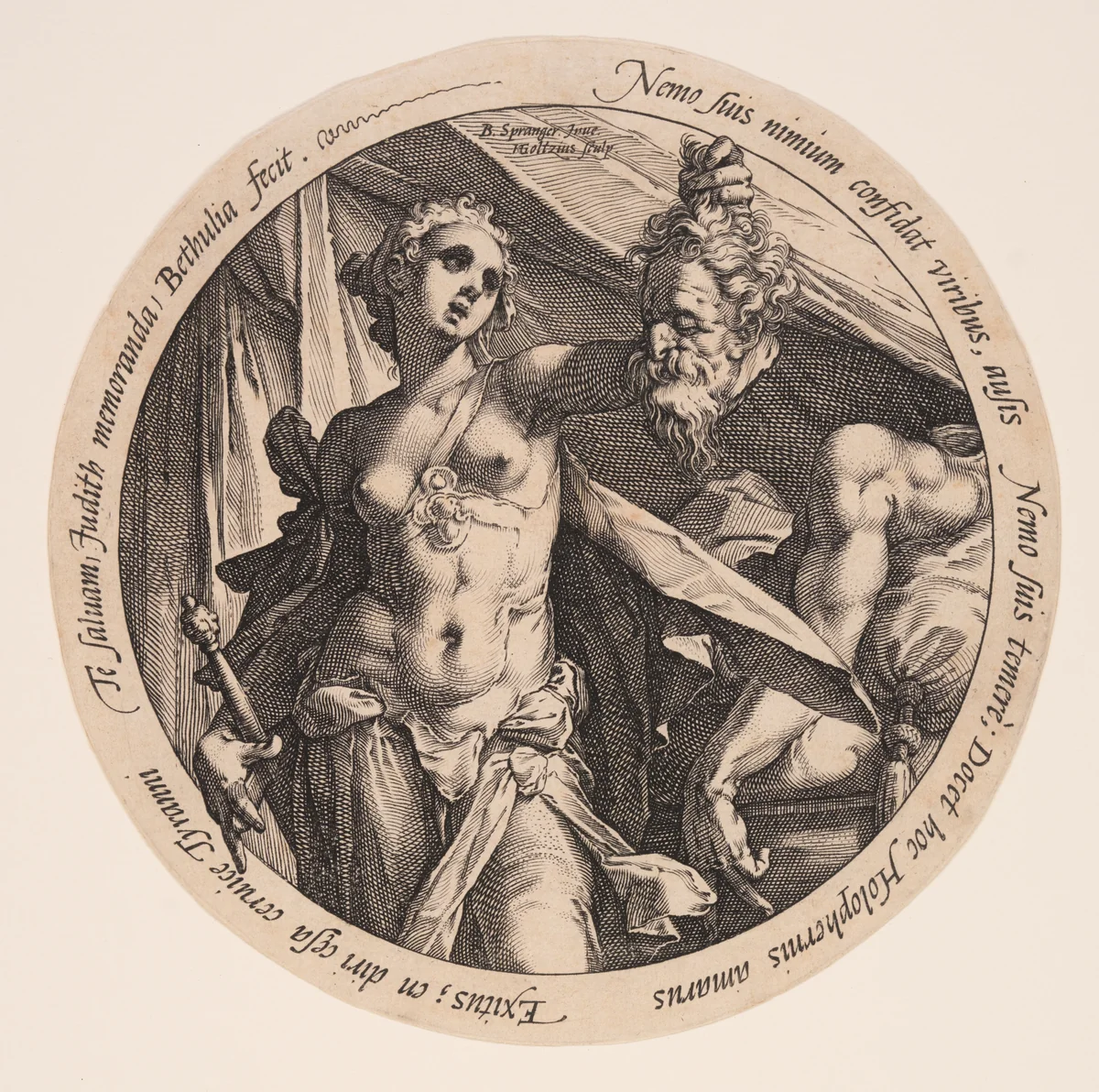 Judith with the Head of Holofernes by Hendrick Goltzius, print, 1586-1587