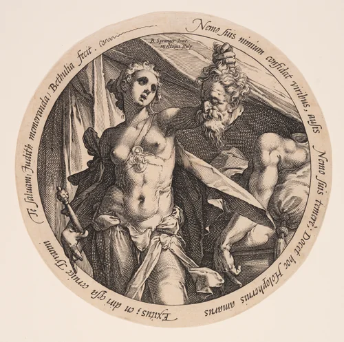 Judith with the Head of Holofernes by Hendrick Goltzius, print, 1586-1587