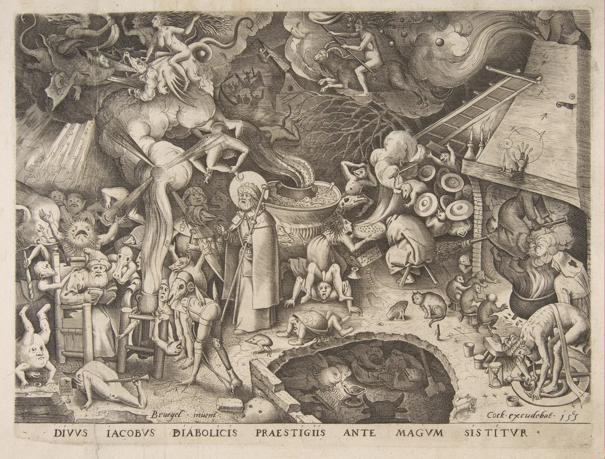 St. James and the Magician Hermogenes by Pieter Bruegel, print, 1565