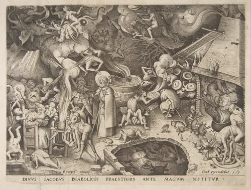 St. James and the Magician Hermogenes by Pieter Bruegel, print, 1565