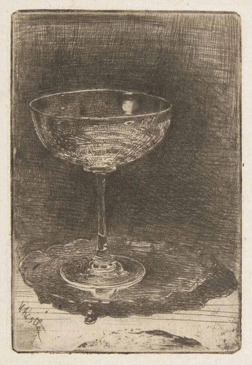The Wine Glass by James McNeill Whistler, print, 1858