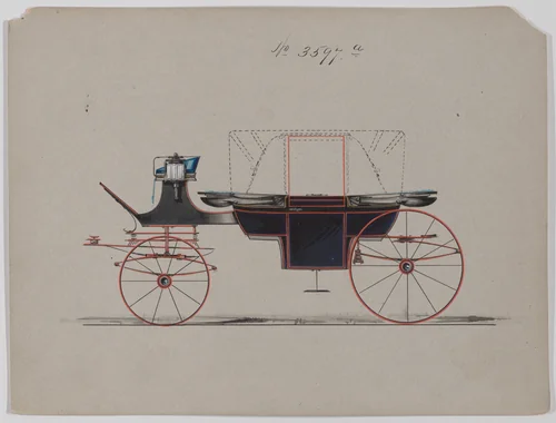 Design for Landau, No. 3597a by Brewster & Co., drawing, 1880