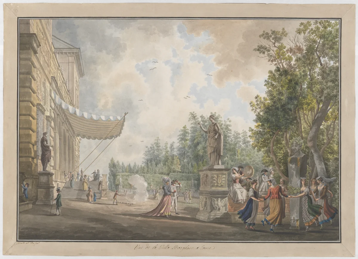 Villa Borghese by Giovanni Volpato, print, 1775-1785