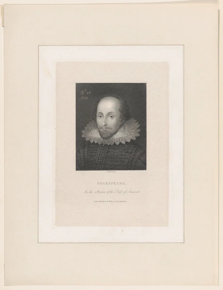 William Shakespeare (formerly known as) by Thomas Wright, print, 1827
