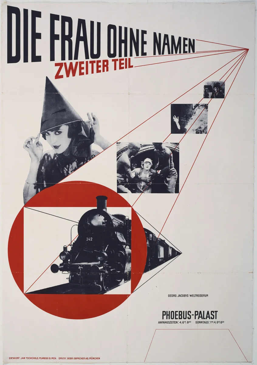 Die Frau ohne Namen (The Woman Without a Name) (Film poster for the Phoebus-Palast cinema, Munich) by Jan Tschichold, design, 1927