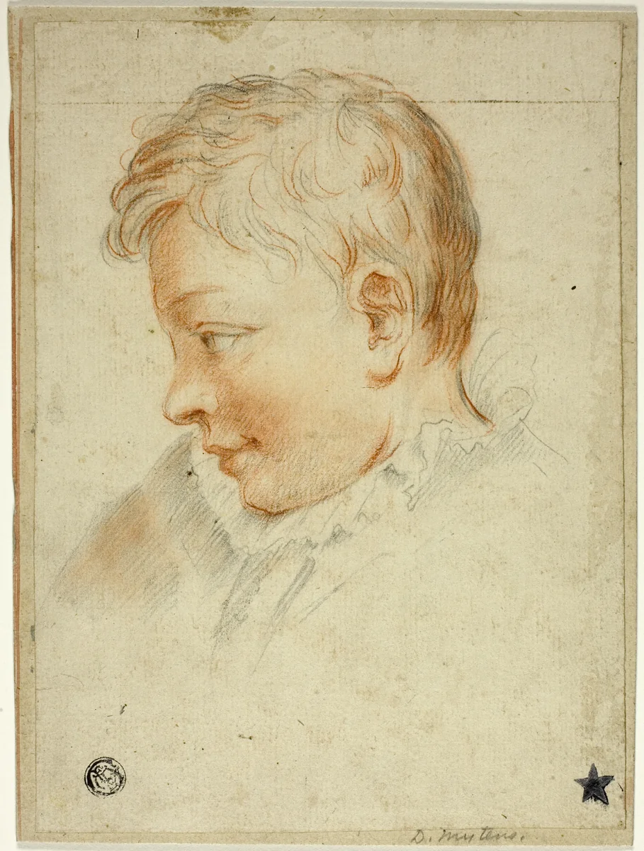 Profile Portrait of Boy by Daniel Mytens, drawing, 1610-1648