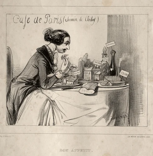 Croquis Fantastique: Bon Appetit by Paul Gavarni, print, 1839