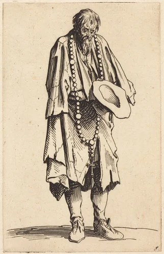 Beggar with Rosary by Jacques Callot, print, 1622