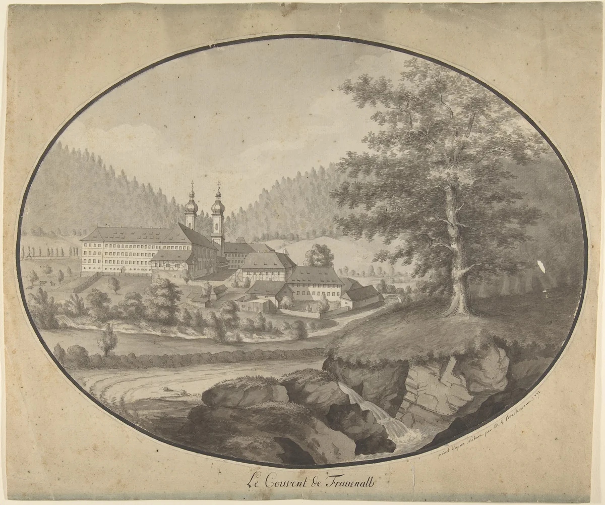 The Convent of Frauenalb by Ch. G. Boeckmann, drawing, 1791