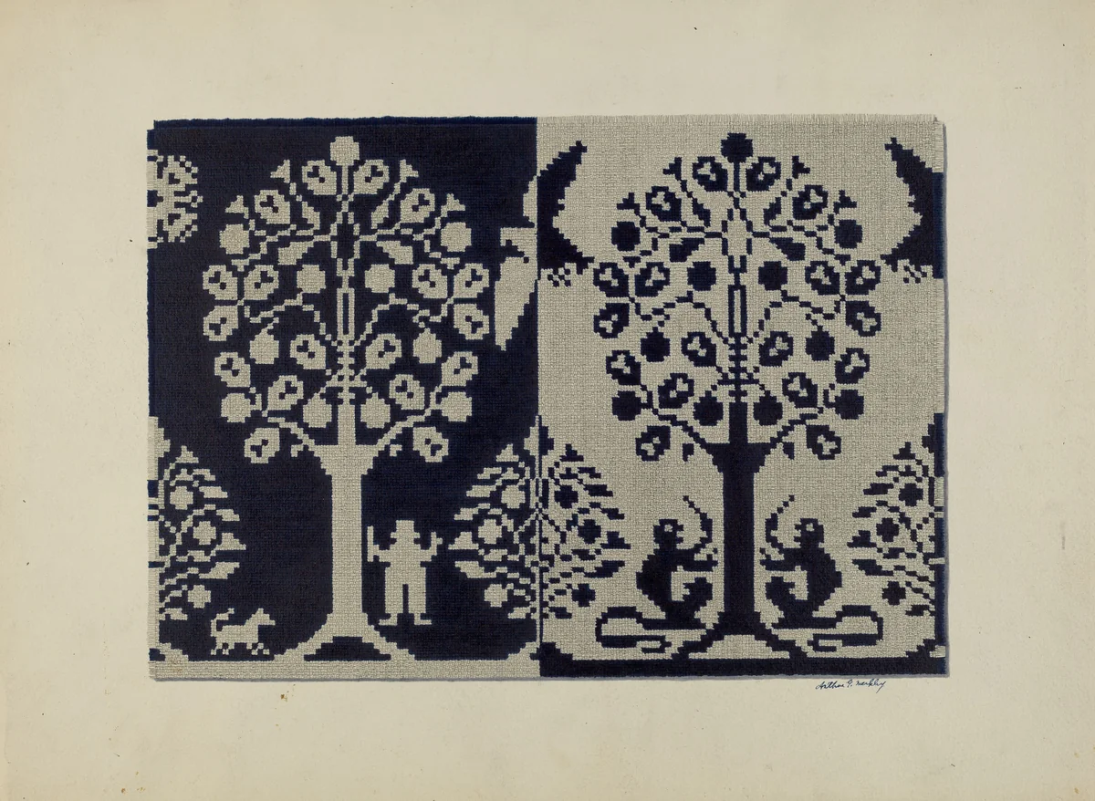 Tyler Coverlet by Arthur G. Merkley, index of american design, 1941